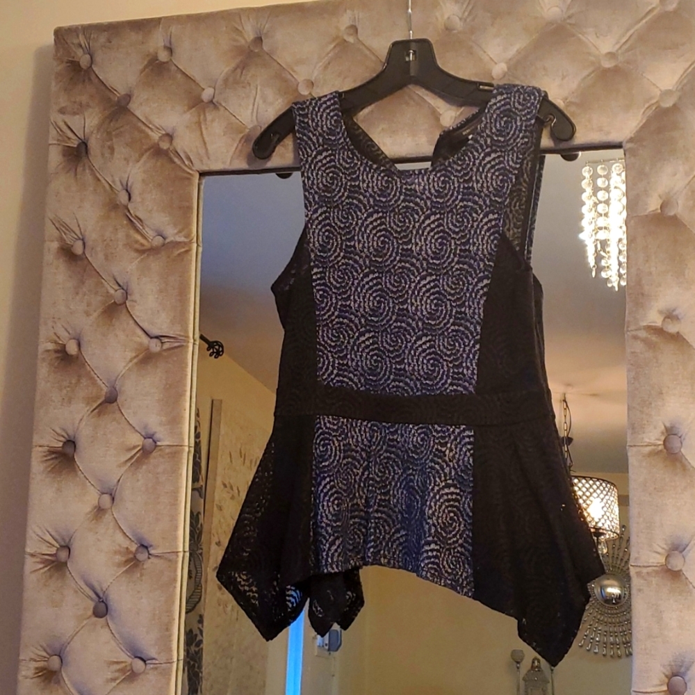BCBG MaxAzria Peplum Lace Top
